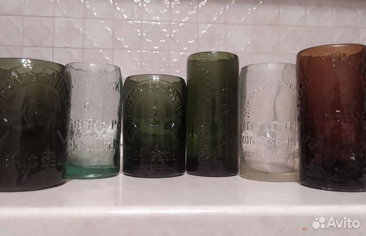 Стаканы из бутылок Восточной Пруссии. Кëнигсберг