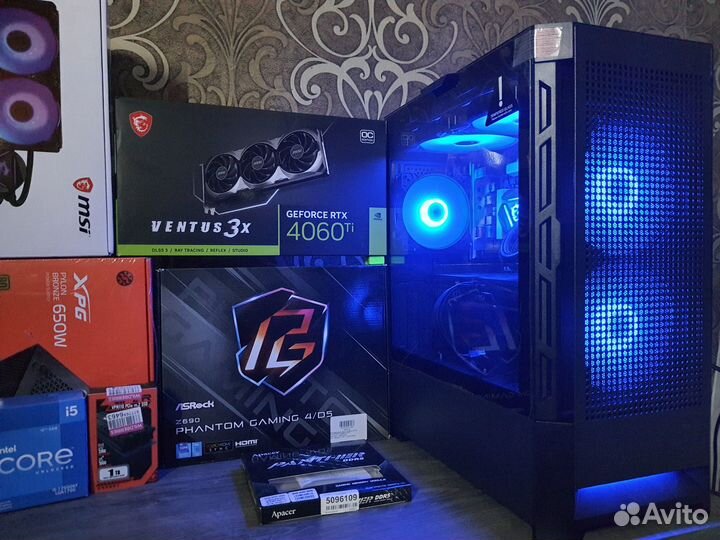 Новый Пк RTX4060Ti/Core i5 12600KF/Z690/32G5/SSD1T