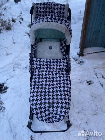 Детские санки коляска с колесами