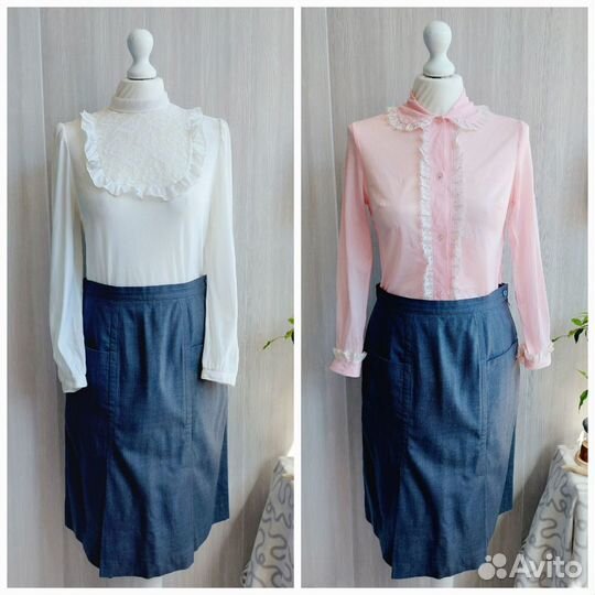 Костюм с юбкой+2 блузы р42-44 Винтаж ретро