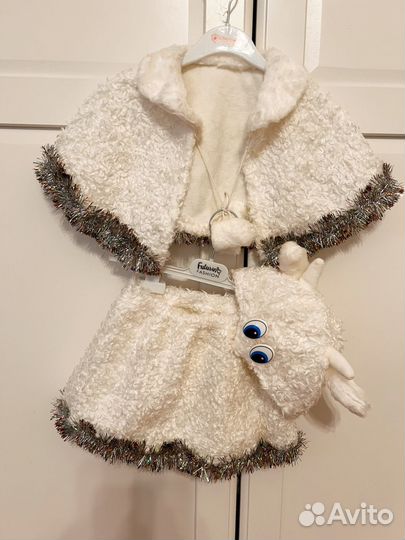 Новогодний костюм для девочки(козленок,овечка)