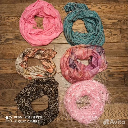 Платок шёлк, палантин, шарф розовый, бирюзовый