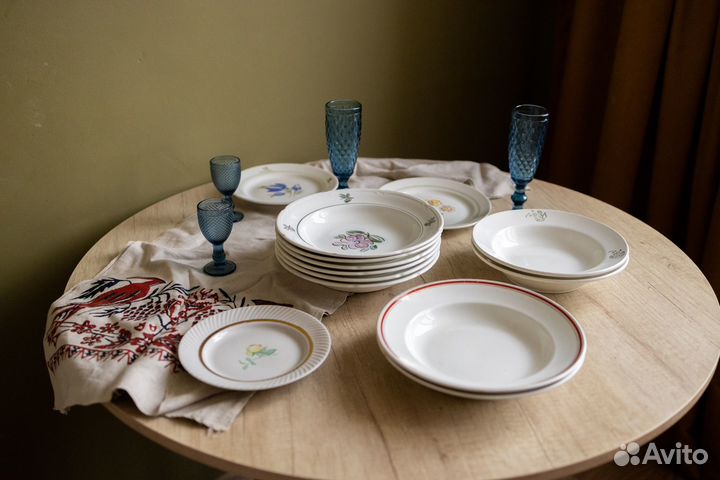 Винтажная посуда СССР/тарелки/фужеры