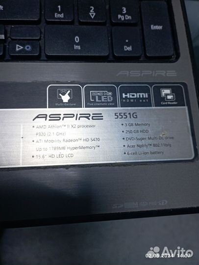 Ноутбук на запчасти