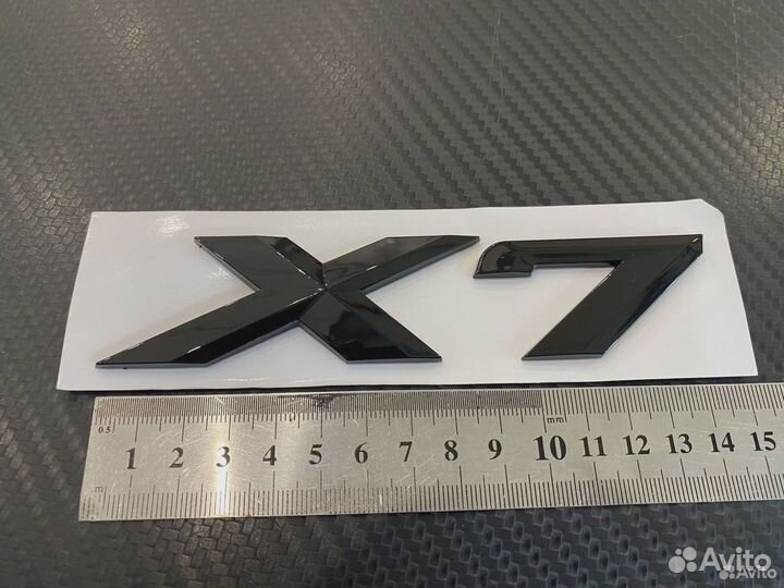 Эмблема задняя X7 чёрная глянец для BMW X7