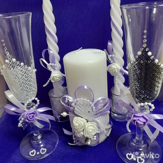 Свадебные бокалы ручной работы