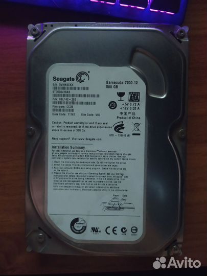 Жесткий диск 500гб Seagate Barracuda