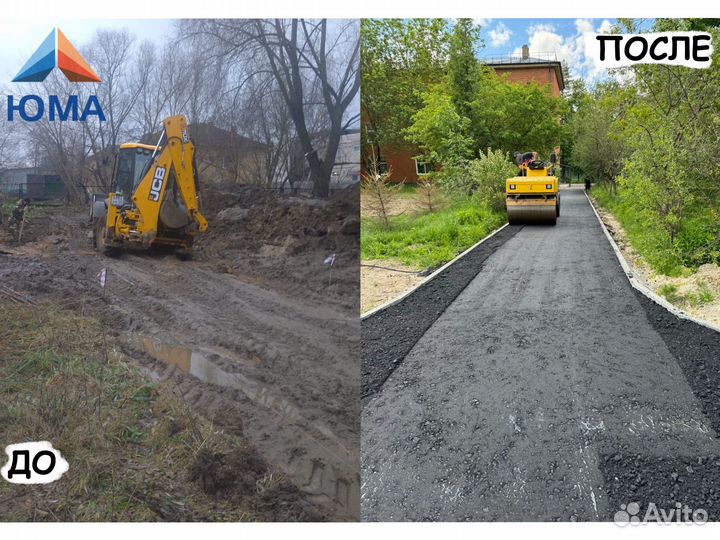 Укладка асфальтовой крошки, асфальтирование, благо