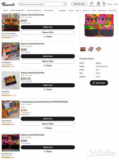 Ibanez Jemini Distortion Effect Pedal Steve Vai