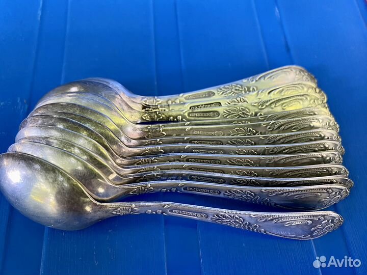 Кофейные ложки мельхиор, набор 12 шт. СССР