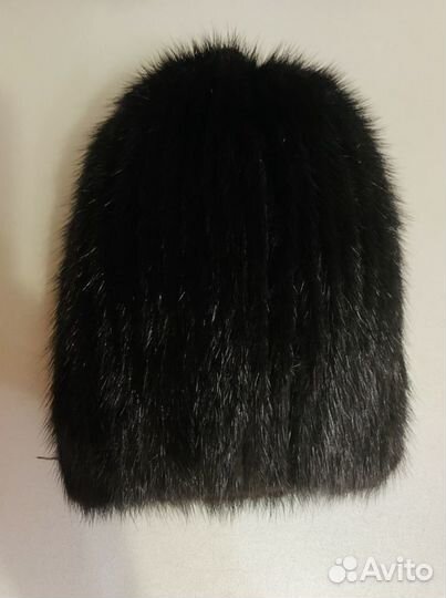 Шапка норковая вязаная