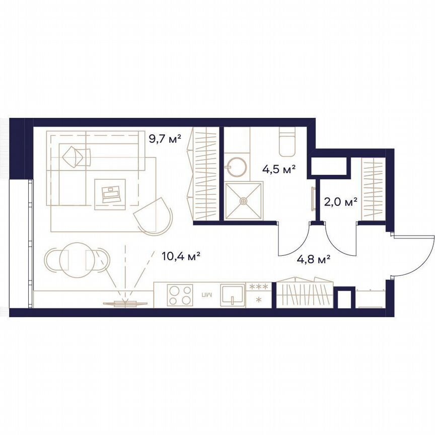 1-к. квартира, 31,4 м², 2/24 эт.