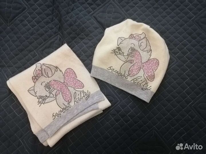 Комплект шапка и шарф, осень