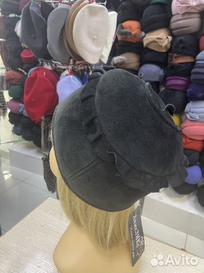 Шапка из замши новая