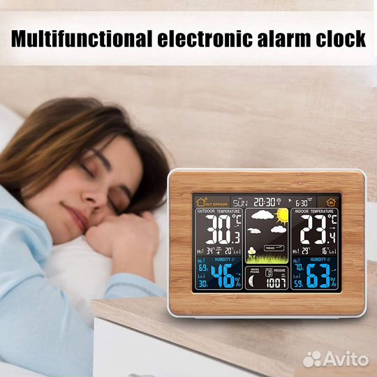 Новая USA Color Weather Station Alarm Clock FJ3365