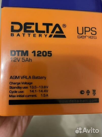 Аккумуляторная батарея delta DTM 1205 5 Ач