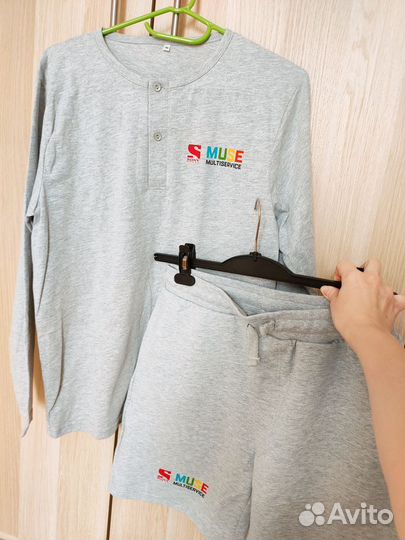 Костюм мужской лонгслив и шорты новый