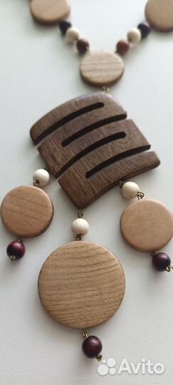 Деревянные бусы, 80см