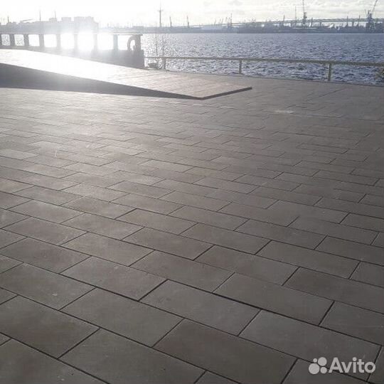 Плитка тротуарная Б.5.П.8 крупноформатная Мегаполис 600х300х80 серая выбор