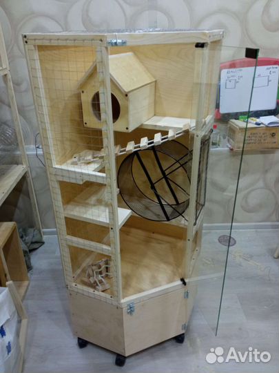 Угловая витрина для шиншилл