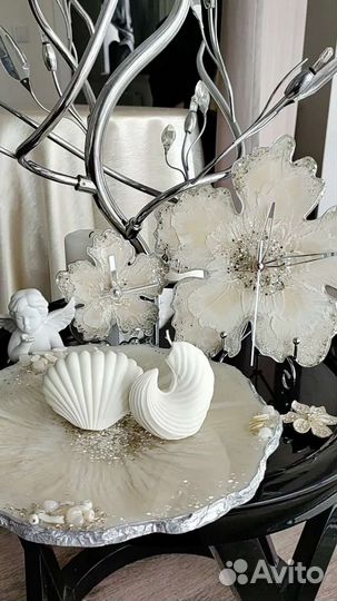 Часики и подносы (подставки) из эпоксидной смолы