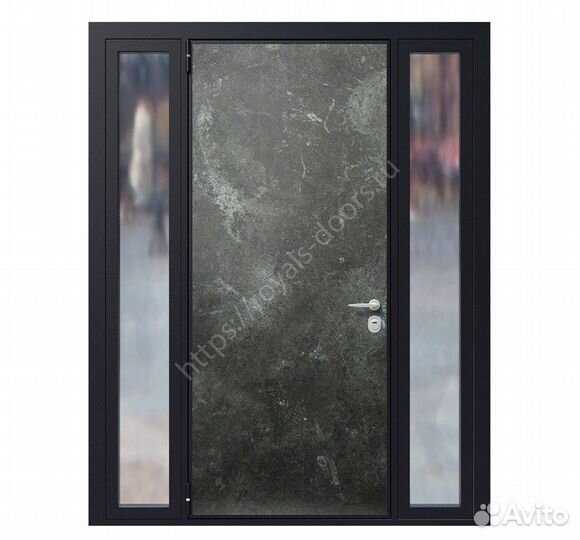 Уличная входная металлическая дверь со стеклом
