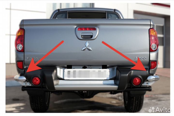 Защита на задний бампер Mitsubishi L200 2013-2016