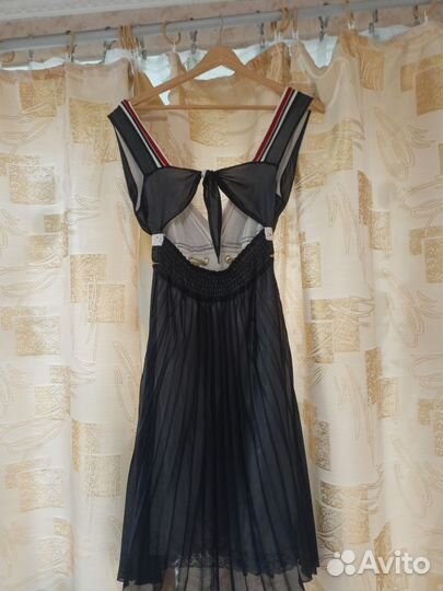 Платье женское темно-синее на морскую тематику