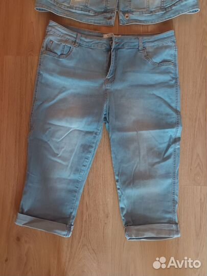 Женские вещи куртка джинсовая и бриджи 54