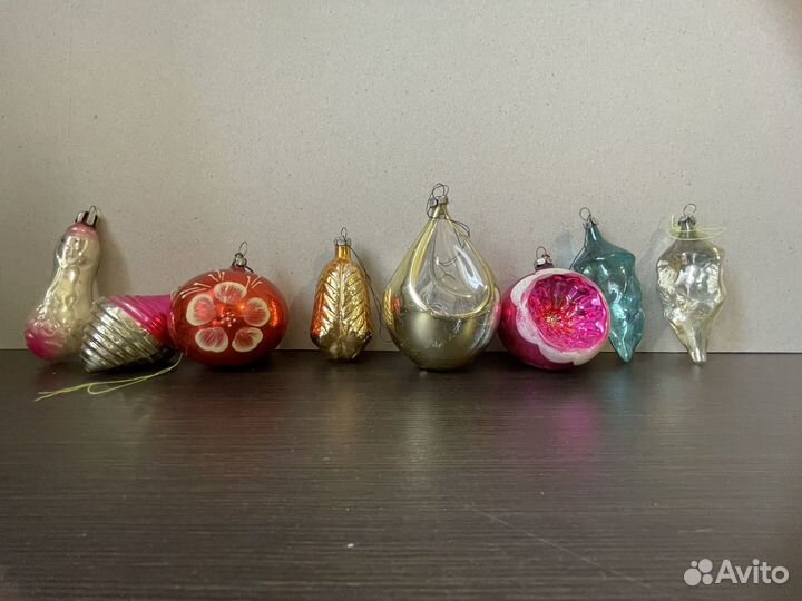 Стеклянные елочные игрушки СССР
