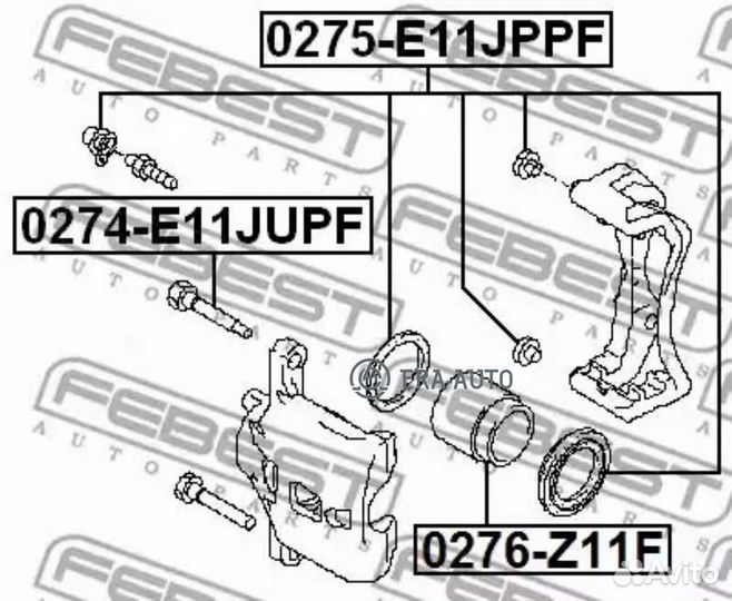 Febest 0276Z11F Поршень суппорта nissan tiida 05-12 перед.прав/лев
