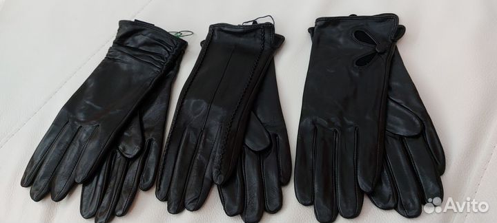 Женские перчатки из лайковой кожи на шёлке