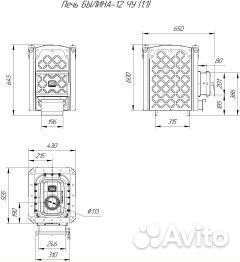 Печь для бани Былина-12 чу
