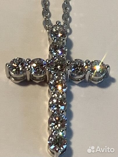 Золотой крест с Бриллиантами 1.46 ct