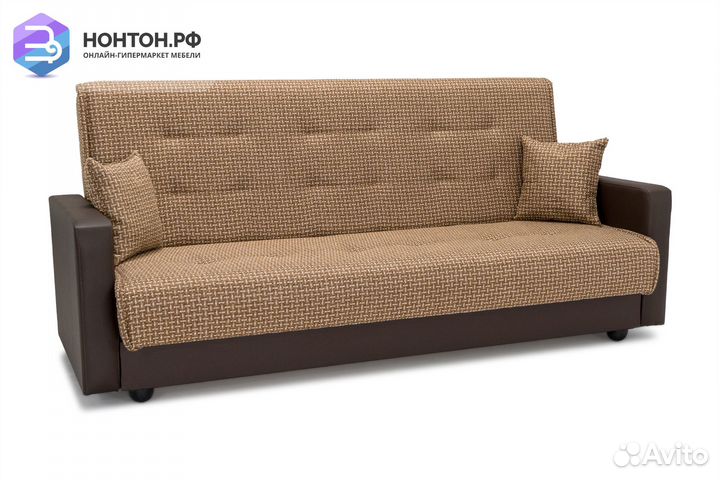 Диван книжка Лондон рогожка микс коричневая
