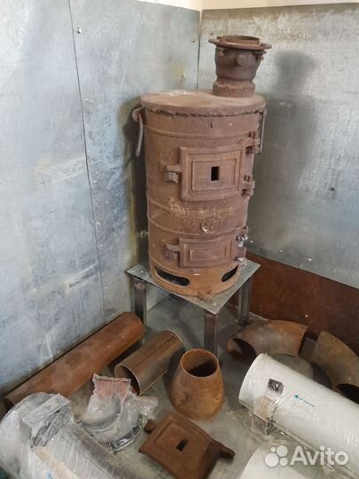 Печь буржуйка чугунная пов 57+полный комплект