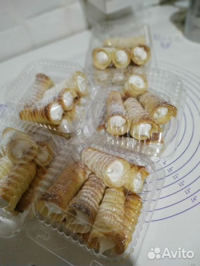 Мини Трубочки с белковым кремом