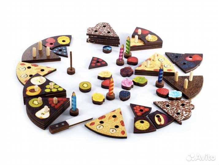 Монтессори торт деревянный