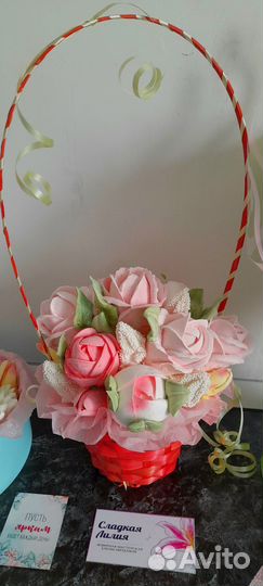 Букет из зефирных цветов