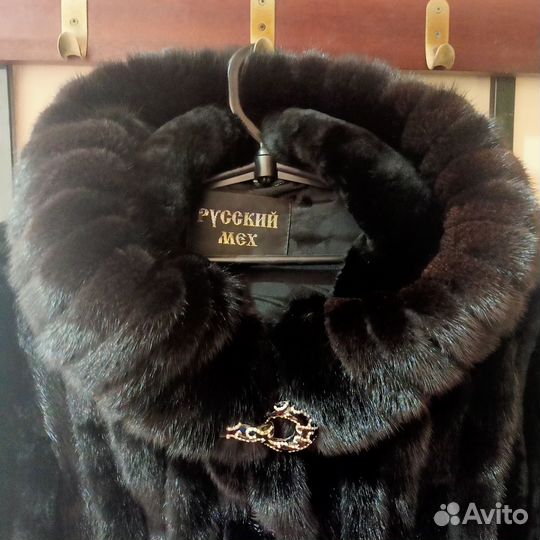 Шуба из мутона с норкой 46-48