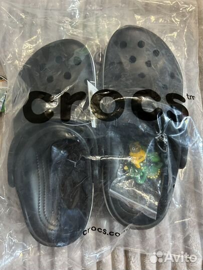 35-38 Женские Сабо Crocs Clog Черные с белым