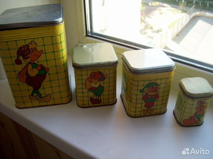 Ёмкости для сыпучих (Винтаж,80-е годы) -4 банки