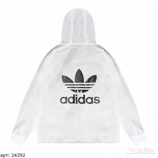 Ветровка adidas двусторонняя white Белая