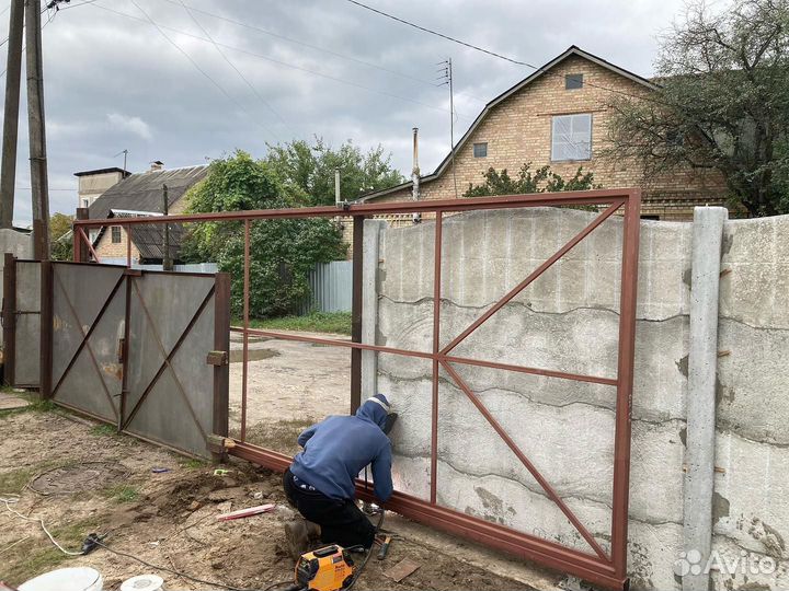 Откатные ворота с установкой