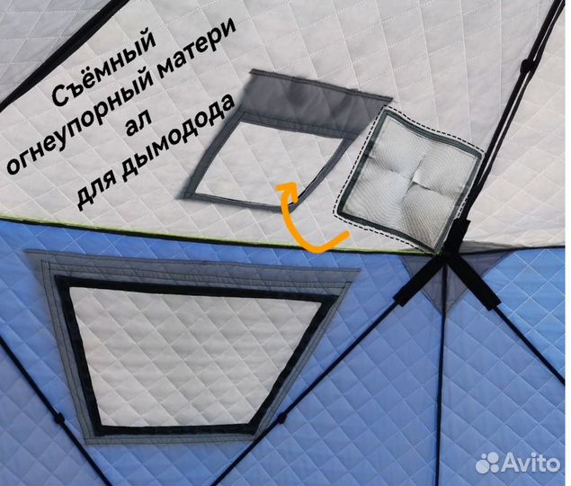 Мобильная баня палатка куб, зимняя рыбалка