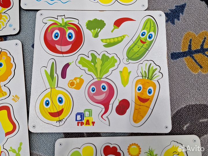 Деревянные пазлы вкладыши