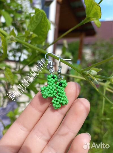 Серьги из бисера (динозавры)