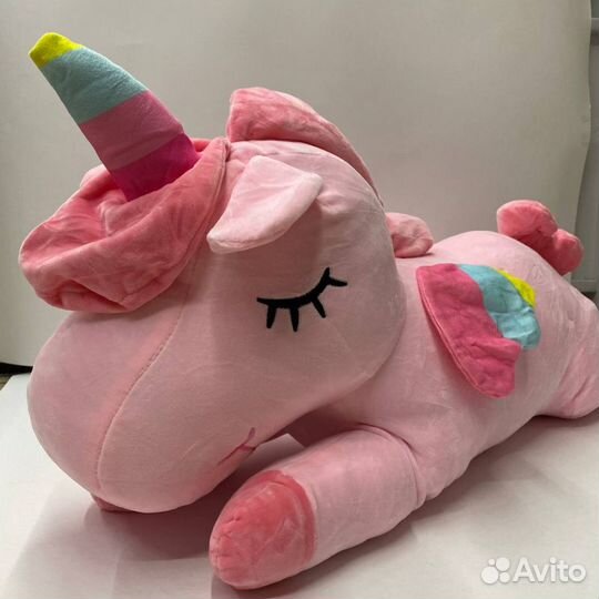Игрушка-подушка Единорог с крыльями 80см