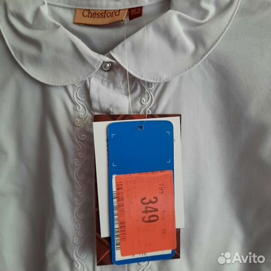 Блузка школьная белая с короткими рукавами