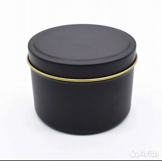 Жестяные банки для свечей 250 мл черные